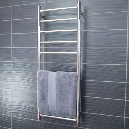 Radiant Heated Towel Rail (RTR430) 430mm x 1100mm - 10 bars (ROUND) - BOTTOM LEFT Power