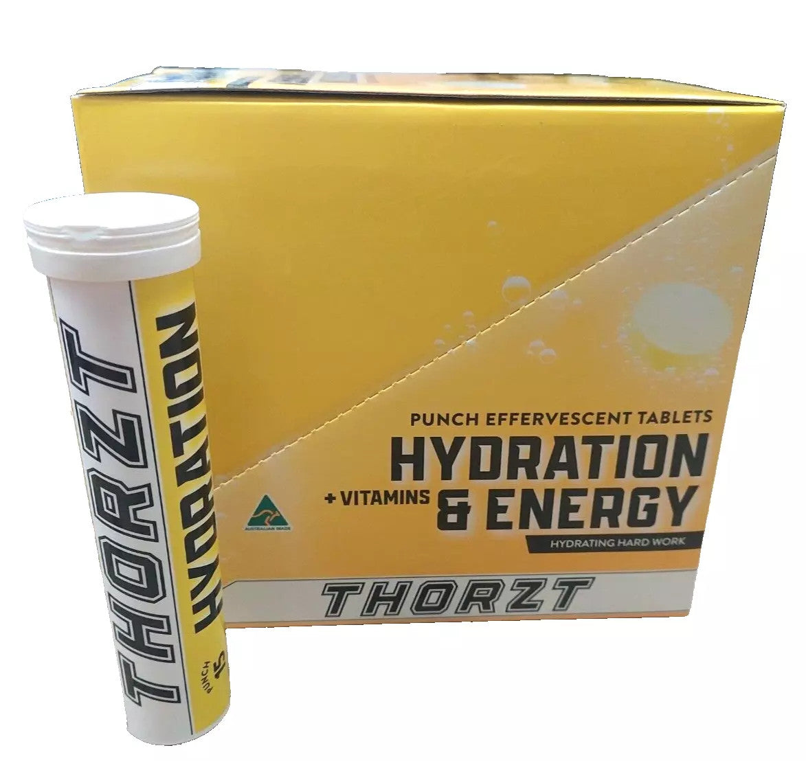 Thorzt Effervescent Tablets - Hydration + Vitamins Energy Punch, Berry, Orange