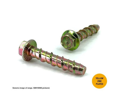 Flanged Hex Head Zinc Screwbolt - Various Diameter x Length and Box Quantities