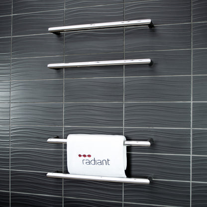 Radiant Single ROUND Bar Heated Towel Rail Kits (SBRTR) - Various Widths, Colour Finishes and Number of Bars Available