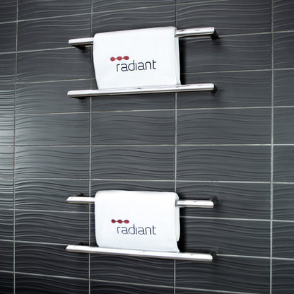 Radiant Single ROUND Bar Heated Towel Rail Kits (SBRTR) - Various Widths, Colour Finishes and Number of Bars Available