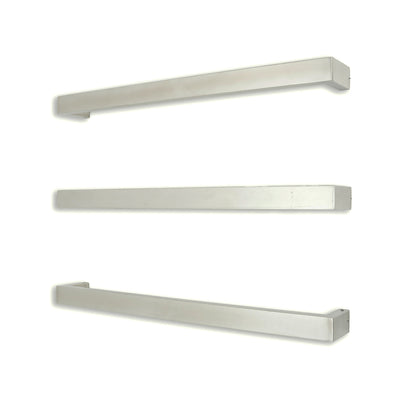 Radiant Single SQUARE Bar Heated Towel Rail Kits (SBSTR) - Various Widths, Colour Finishes and Number of Bars Available