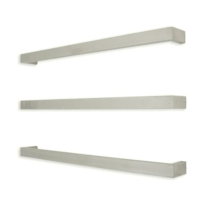 Radiant Single SQUARE Bar Heated Towel Rail Kits (SBSTR) - Various Widths, Colour Finishes and Number of Bars Available