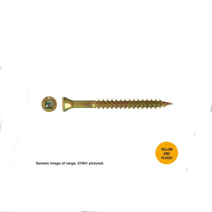 Macsim Countersunk TRIM Head Drywall Screws Yellow Zinc Plated - Box of 1000 - Various Sizes