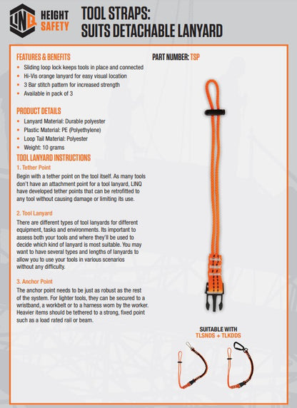 Linq Height Safety Tool Lanyard Accessories - Various Options