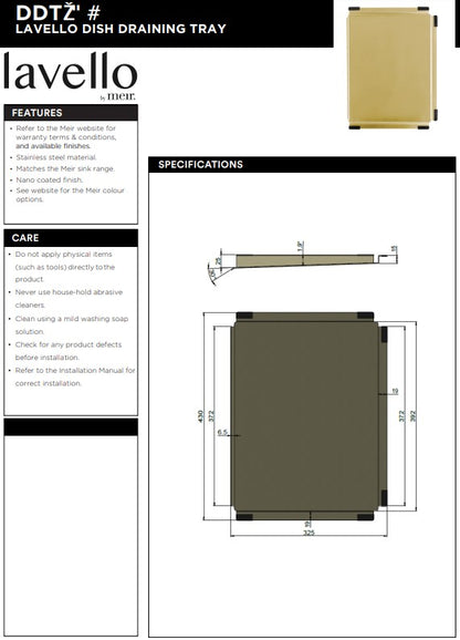 Meir Lavello Dish Draining Tray - 3 Colour Finishes