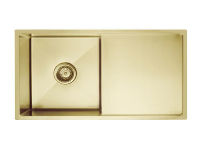 Meir Lavello Single Bowl Kitchen Sink with Drainboard 840 x 440mm - 3 Colour Finishes