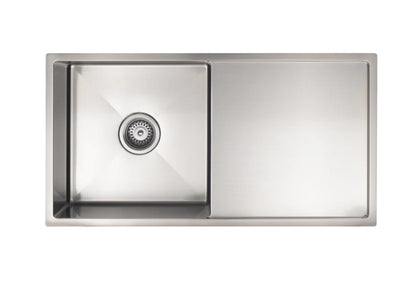 Meir Lavello Single Bowl Kitchen Sink with Drainboard 840 x 440mm - 3 Colour Finishes