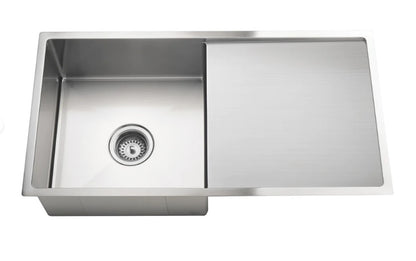 Meir Lavello Single Bowl Kitchen Sink with Drainboard 840 x 440mm - 3 Colour Finishes