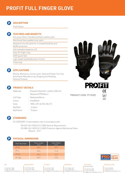 Pro Choice Profit Protec Gloves - 1, 6 or 12 Pairs in 2 Colours and 6 Size Options