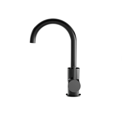 Meir Round Gooseneck Basin Mixer with Cold Start - Various Colour Finishes