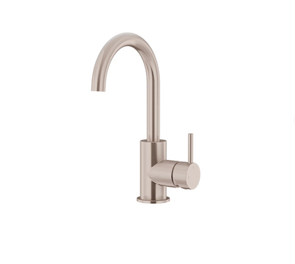 Meir Round Gooseneck Basin Mixer with Cold Start - Various Colour Finishes