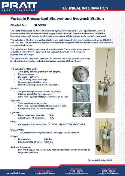 Pratt Portable Eye Wash Units and Accessories