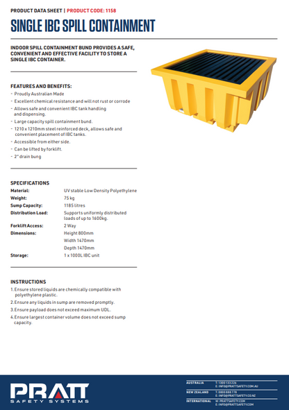 Pratt IBC Spill Containment - Single or Double