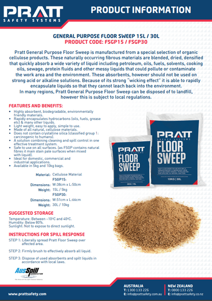 Pratt Floor Sweep Spill Containment - General Purpose and Zeolite