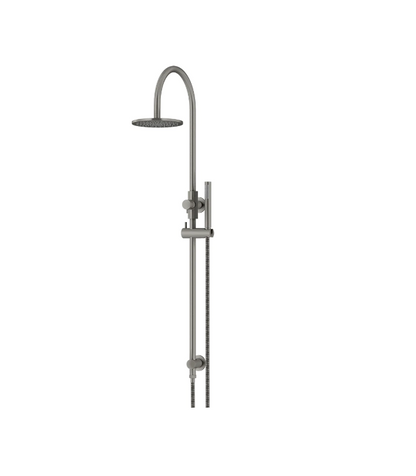 Meir Round Gooseneck Shower Set 200mm Rose + Single Function Hand Shower - Various Colour Finishes