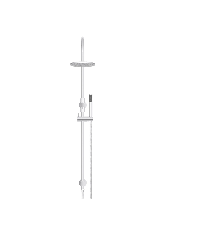 Meir Round Gooseneck Shower Set 200mm Rose + Single Function Hand Shower - Various Colour Finishes