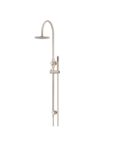 Meir Round Gooseneck Shower Set 200mm Rose + Single Function Hand Shower - Various Colour Finishes