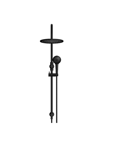 Meir Round GooseNeck Shower Set 300mm Rose + 3 Function Hand Shower
