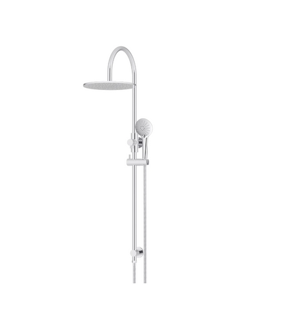 Meir Round GooseNeck Shower Set 300mm Rose + 3 Function Hand Shower