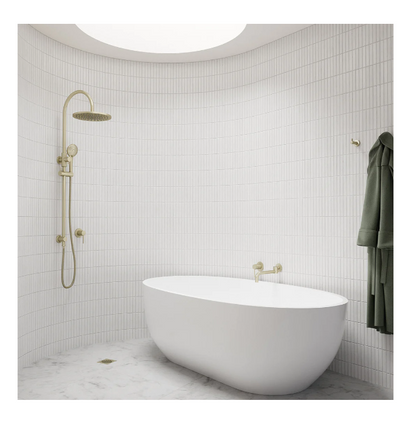 Meir Round GooseNeck Shower Set 300mm Rose + 3 Function Hand Shower
