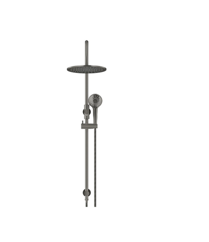 Meir Round GooseNeck Shower Set 300mm Rose + 3 Function Hand Shower