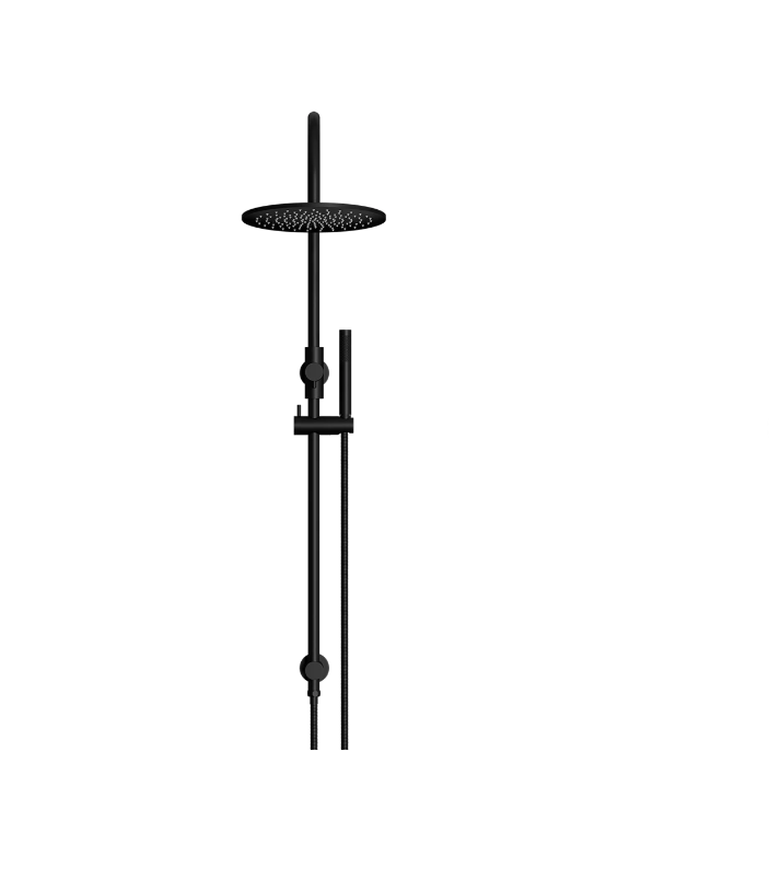 Meir Round GooseNeck Shower Set 300mm Rose + Single Function Hand Shower
