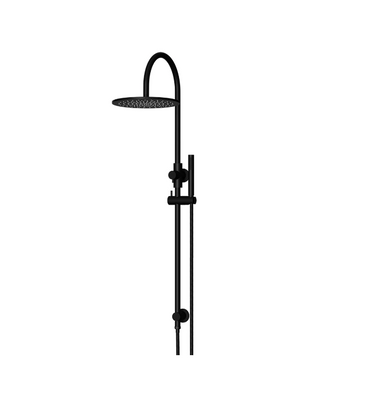 Meir Round GooseNeck Shower Set 300mm Rose + Single Function Hand Shower