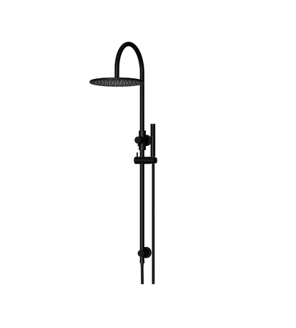 Meir Round GooseNeck Shower Set 300mm Rose + Single Function Hand Shower