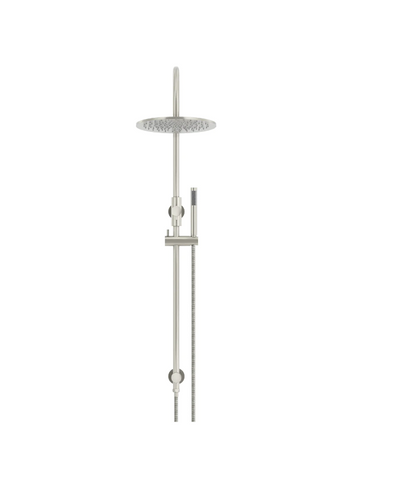 Meir Round GooseNeck Shower Set 300mm Rose + Single Function Hand Shower
