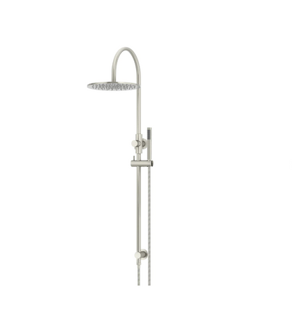 Meir Round GooseNeck Shower Set 300mm Rose + Single Function Hand Shower