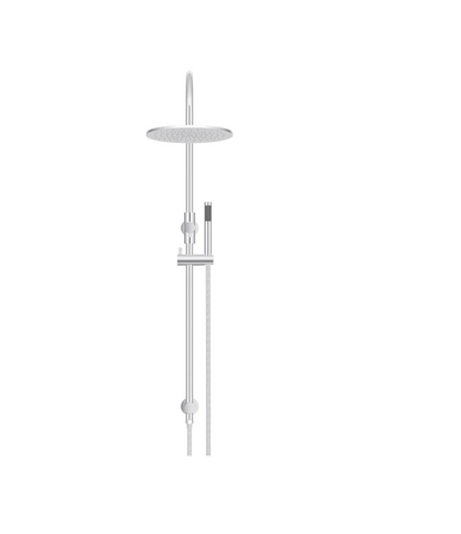 Meir Round GooseNeck Shower Set 300mm Rose + Single Function Hand Shower