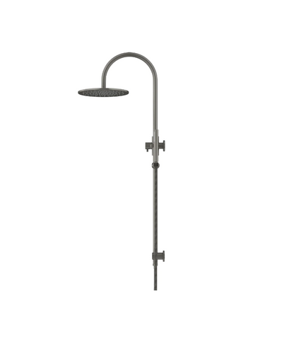 Meir Round GooseNeck Shower Set 300mm Rose + Single Function Hand Shower