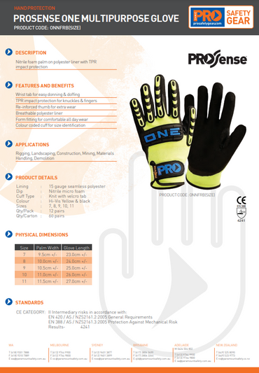 Pro Choice ProSense ONE Multi Purpose Gloves 1, 6 or 12 pairs in 2 size options