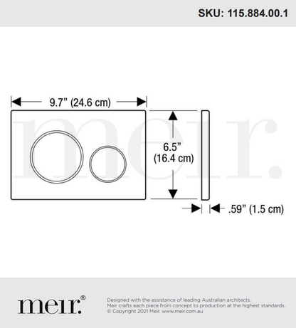 Meir SIGMA 21 Dual Flush Plates to suit Geberit - Various Colour Finishes
