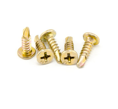 Macsim Pancake Head Self Drilling Screws (Phillips Drive) Yellow Zinc Plated - Box of 1000 - Various Sizes