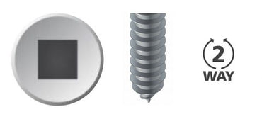 Pan Head Whirlwind Square Drive 304 Stainless Steel Self Tapping Screw Box of 1000 - Various Sizes