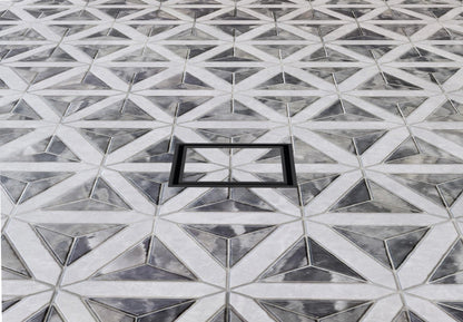 Radiant Matt Black 316 Stainless Steel Square Tile Insert Shower Grate - 2 Outlet Sizes