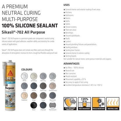 SikaSil-702 300ml Cartridge - Box of 12