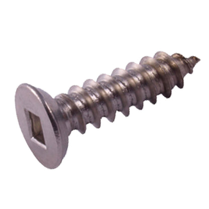 Countersunk Undercut Square Drive 304 Stainless Steel Self Tapping Screw Box of 1000 - Various Sizes