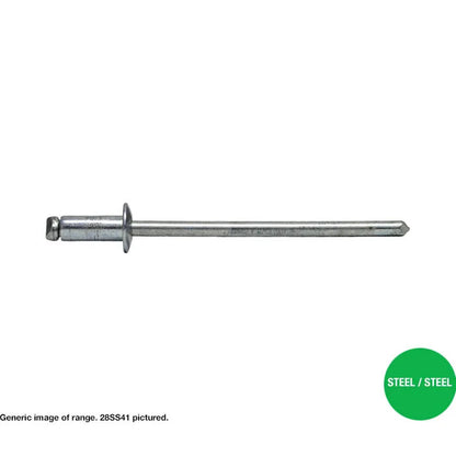 Steel / Steel Dome Head Rivets - Various Sizes and Box Quantities