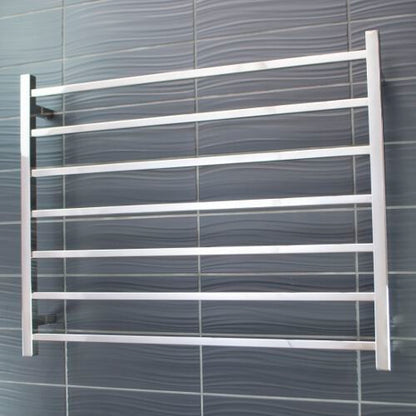 Radiant Heated Towel Rail (STR06) 950 x 750mm - 8 bars (SQUARE) - BOTTOM RIGHT Power 