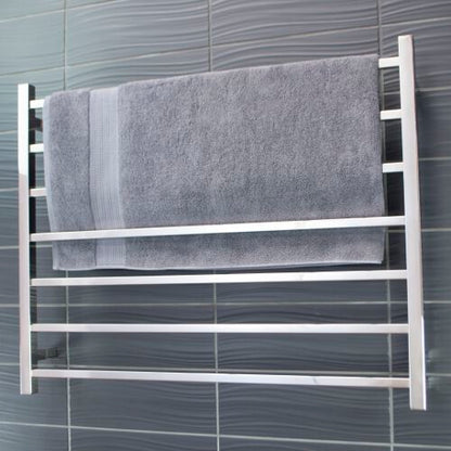 Radiant Heated Towel Rail (STR06) 950 x 750mm - 8 bars (SQUARE) - BOTTOM RIGHT Power 