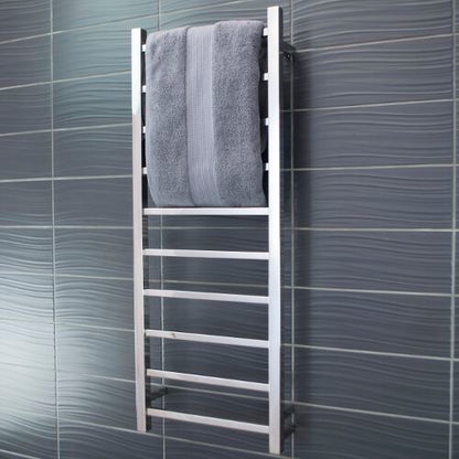 Radiant Heated Towel Rail (STR430) 430mm x 1100mm - 10 bars (SQUARE) - BOTTOM LEFT Power