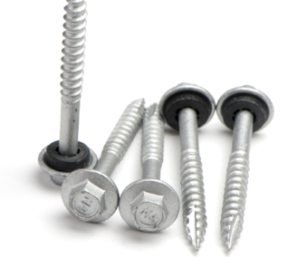 Type 17 Macsim Hex Head Screws Galvanised - Various Sizes, Quantities with Neoprene Washer Option