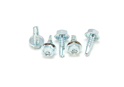 Builders Mate Value Range: Hex Washer Face Self Drilling Screws Zinc Plated - Box of 1000 - Various Sizes