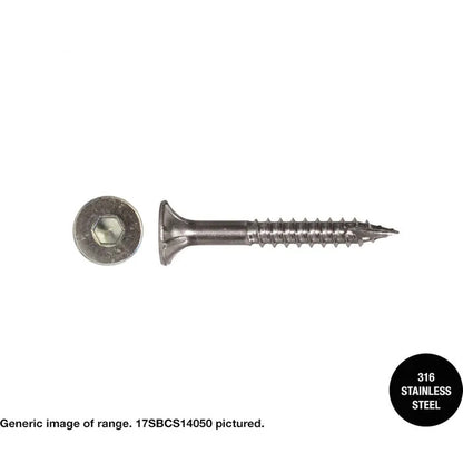Macsim Type 17 Batten Screw (Hex Drive) 316 Stainless Steel 14G - Various Sizes & Quantities