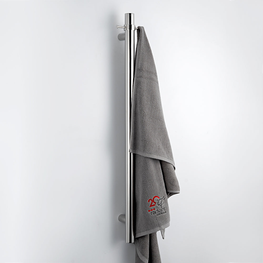 Radiant Vertical ROUND Bar Towel Rail - Multiple Bar and Hook Kits in Various Colours