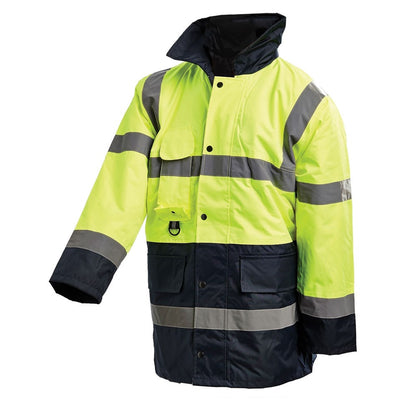 Hi Vis 2 Tone 3/4 Length Wet Weather Taped Jacket - 2 Colour Options in Various Sizes