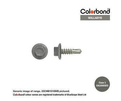Macsim Hex Washer Face Self Drilling Galvanised PAINTED HEAD Screws - Box of 1000 - Various Sizes and Colours